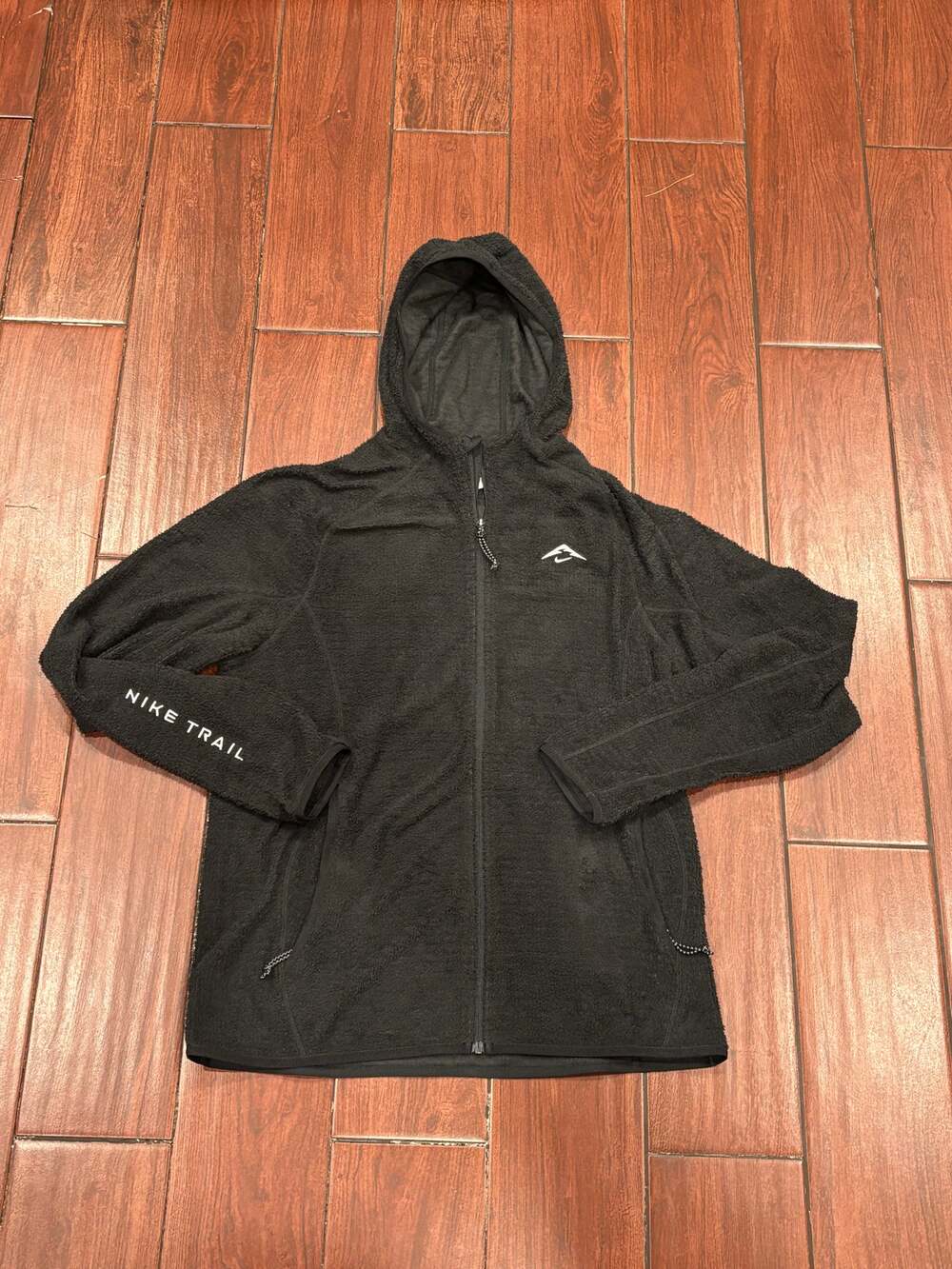 Nike Trail Dri Fit Fleece Running Jacket Full Zip Hooded HV2664-010, Men’s M